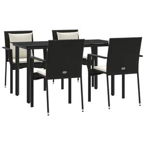Ensemble de salle à manger de jardin en rotin PE noir modulaire, meubles de salle à manger d'extérieur élégants - Product Image 3