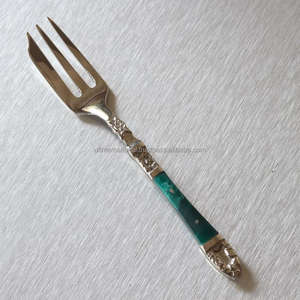 100% Precio barato Cuchara de latón Tenedor de fruta con resina Uso DE BODA Cubiertos Producto La mejor calidad Más vendidos - Product Image 6