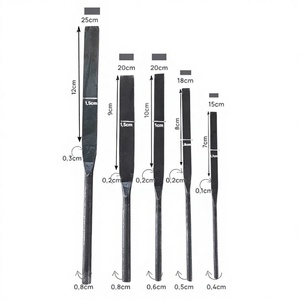 Wholesale Needle File Set 5 <b>Square</b> Flat Files 150-250mm Steel High Precision Hand File Smooth Cut Industrial Grade Gold Silver - Product Image 1