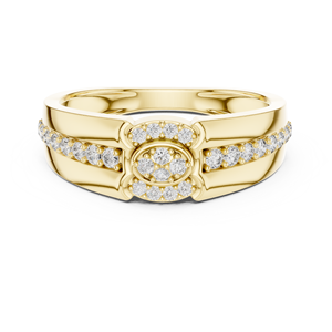 ROYAL HALO CLUSTER LAB GROWN DIAMOND <b>RING</b> SET 18KT YELLOW GOLD RHODIUM PLATED MINIMALIST WEDDING ENGAGEMENT GIFT DAILY USE <b>MEN</b> - Product Image 1