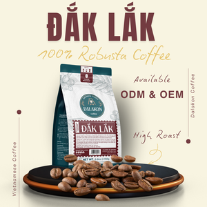 Café Torréfié Vietnamien de Haute Qualité OEM ODM DALAKON 250g/Sac en Vrac 100% Robusta Caféiné Premium Fort et Noir - Product Image 3