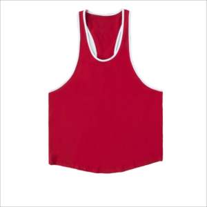 เสื้อกล้ามคอวีผู้ชาย ผ้าโพลีเอสเตอร์ถัก 100% สีพื้น สปอร์ต แคชชวล แขนกุด ทรงเข้ารูป ระบายอากาศ แห้งเร็ว - Product Image 3