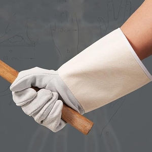 ถุงมือเชื่อมหนังวัวเกรดพรีเมียม ผ่านการรับรองมาตรฐาน CE ทนทานต่อการเสียดสี สำหรับงานหนัก ถุงมือเพื่อความปลอดภัยในอุตสาหกรรม - Product Image 3