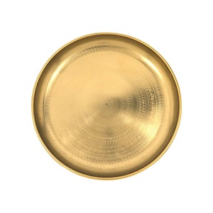 Assiette de présentation ronde artisanale en acier inoxydable doré/argenté pour mariage, banquet, buffet, décoration de table à domicile - Product Image 6