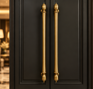 Poignée de porte cannelée classique, finition dorée, poignée décorative pour armoire, quincaillerie de meuble verticale longue - Product Image 5