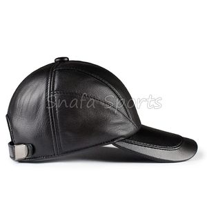 Casquettes de baseball en cuir véritable sur mesure, de haute qualité, nouveau design, noires, pour hommes et femmes - Product Image 2