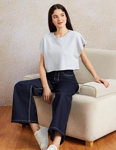 Jean baggy à jambes larges pour femme, taille haute, longueur intégrale - Product Image 2