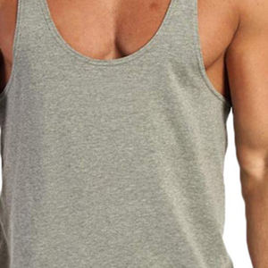 Camisetas sin mangas baratas para hombre, estilo stringer para culturismo, chalecos dorados de gimnasio para hombre al por mayor, material de algodón, impresión de logotipo personalizado, en oferta. - Product Image 2