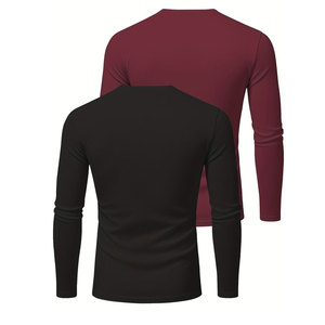 2pcs Men's Quick-Dry Breathable Lightweight Athletic Tops Gym Running Surfing UV Rash Guard UPF50+ Eco-Friendly Polyester/Cotton - Product Image 2