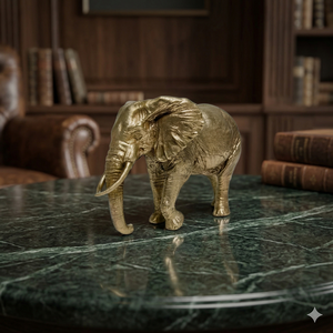Brass Wild <b>Elephant</b> Statue <b>Decorative</b> Metal Animal Figurine for Home Office Living Room and Gift <b>Decoration</b> - Product Image 2