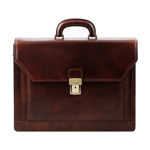 Classic Brown Leather Office <b>Bag</b> for Men Stylish Executive <b>Laptop</b> Briefcase Messenger Satchel with Durable Buckle Closure - Product Image 4