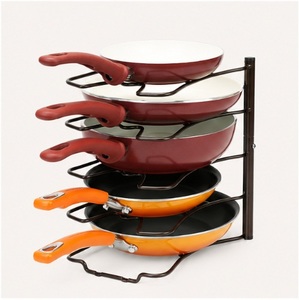 Metal Pan Organizer Rack for Kitchen 5-Tier <b>Pot</b> and Pan <b>Holder</b> Stand Space-Saving Rust-Resistant Cookware Storage Rack - Product Image 4