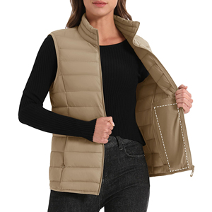 Premium Quality Breathable Solid Canvas <b>Knitted</b> Puffer Vest <b>Women's</b> Lightweight Sleeveless Bubble <b>Waistcoat</b> Custom Logo Cropped - Product Image 6