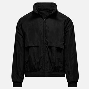 Chaqueta Bomber Negra para Hombre, Cortavientos, con Cierre de Cremallera, Cuello Alto, Estilo Casual, Material de Poliéster, para Otoño - Product Image 1