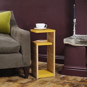 Table de chevet rectangulaire pliable en bois massif moderne / Table d'appoint / Étagère de rangement pour salon OEM ODM - Product Image 1