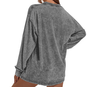 Chemisiers et hauts pour femmes au design vintage unique, coupe ample, effet délavé, respirants, OEM, toutes saisons - Product Image 2