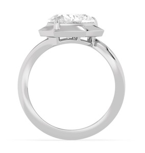 Bague de fiançailles en diamant de laboratoire en forme de cœur 2,50 CTW, or rose massif 14 carats, monture solitaire en forme de cœur, SJR61436HT-2.50CT - Product Image 4
