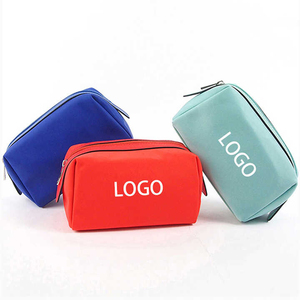 Bolsa de Maquillaje de Viaje con Logotipo Personalizado, Bolsa de Cosméticos de Cuero Vacuno Marrón, Organizador de Maquillaje, Bolsa de Almacenamiento Portátil para Artículos de Aseo - Product Image 6