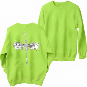 Sweat-shirt en velours vert lime tendance pour femme, col rond, manches lanternes, streetwear décontracté, vêtements d'hiver respirants en nylon/coton - Product Image 1