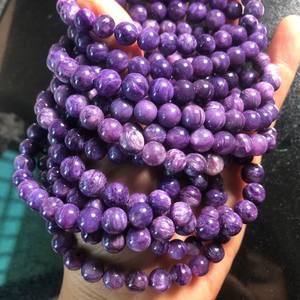 Cuentas de Charoita Púrpura Natural, Cuentas Sueltas Redondas de Charoita Real, Media Hilera para Fabricación de Joyas y Manualidades DIY - Product Image 5