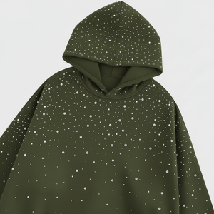 Custom Rhinestone Hoodie Unisex High Quality Custom Diamond Cotton Fleece <b>Pullover</b> <b>Men</b> Rhinestone Hoodie - Product Image 2