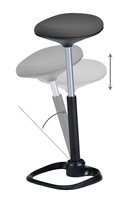Tabouret balançoire haut ergonomique avec petit dossier