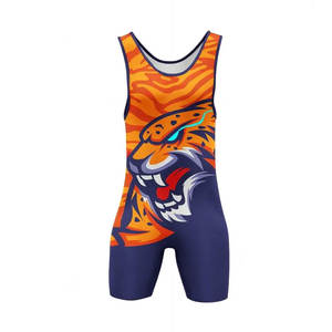 Traje de Lucha Libre Unisex para Entrenamiento en Gimnasio, Levantamiento de Pesas, Transpirable, de Secado Rápido, Elástico, 100% Poliéster - Product Image 2