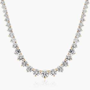 Collar Riviera de Diamantes Cultivados en Laboratorio para Mujer, Oro Blanco de 14K con Baño de Rodio, Diseño Gradual, para Compromiso o Boda, Certificado IGI - Product Image 4