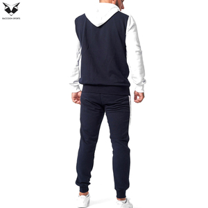 Best Selling Pullover Style Blue & White Contrast Color Men Outer Wear Simple Full-Length Regular Fit Tracksuit with Full Sleeve - Product Image 2