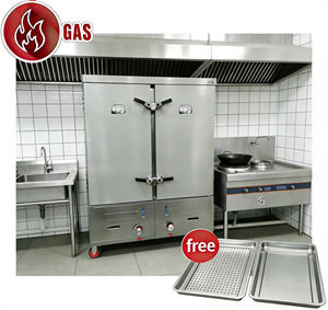 Armoire de cuisson vapeur industrielle à double porte, 24 plateaux, grande capacité, à <span class=keywords><strong>gaz</strong></span>, pour riz, directement de l'usine, pour hôtels en Asie du Sud-Est - Product Image 1
