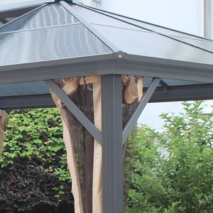 10 X 12 Hardtop Aluminum Frame Gazebo with Polycarbonate <b>Roof</b> Top Vent Permanent Outdoor Pavilion <b>Canopy</b> & Pergola Netting - Product Image 6