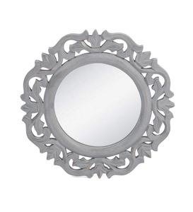 Miroir mural rond en bois artisanal, miroir mural décoratif rustique en bois pour la décoration de la maison, du salon et de la chambre - Product Image 1