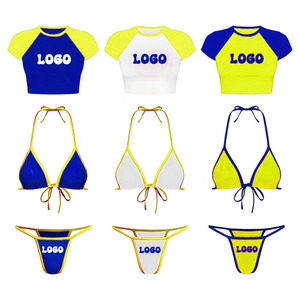 Maillots de bain sur mesure pour adultes, haute qualité, tendance, ensemble bikini 2 pièces uni pour femmes, impression numérique, vente flash - Product Image 1