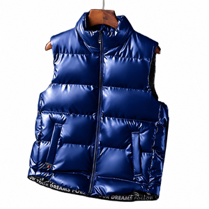 Custom OEM <b>Men</b> Loose Fit Hooded Puffer <b>Vest</b> <b>Thermal</b> Reflective Lining Bodywarmer - Product Image 6