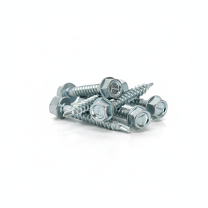 สกรูเจาะยึดหัวหกเหลี่ยม PDC / สกรูเกลียวปล่อยเหล็กกล้าคาร์บอนชุบสังกะสี เกลียวหยาบ นิ้วมาตรฐาน - Product Image 1