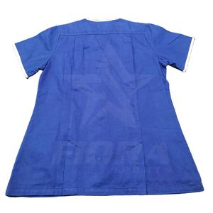 Haut de récurage médical unisexe à col en V OEM vente en gros uniforme extensible à 3 poches à manches courtes pour médecins, infirmières, médecins et hôpitaux ensemble - Product Image 2