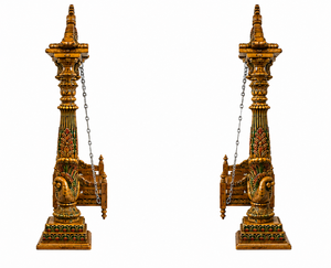 Columpio de madera estilo Rajwadi para decoración del hogar, con diseño de pavo real tallado en madera de teca tradicional, columpio de 3 plazas para área de vestíbulo, EE. UU. - Product Image 4