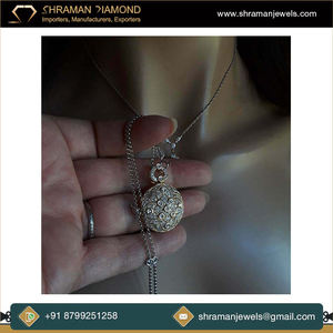 Trendy Designer Fine 10K <b>Solid</b> <b>Gold</b> Plated Moissanite Leaf Clover Flower Disc Charm <b>Pendant</b> Necklace Party Women Girls Gift - Product Image 6