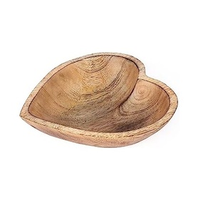 Tazones de Madera en Forma de Corazón al por Mayor, Hechos a Mano, de Madera Natural, para Servir Frutas y Ensaladas, Recipientes Decorativos Únicos para Alimentos - Product Image 1