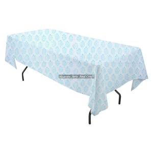 Nappe rectangulaire de Noël pour cuisine et salle à manger, en coton imprimé à la main, motif floral, pour la décoration intérieure - Product Image 5