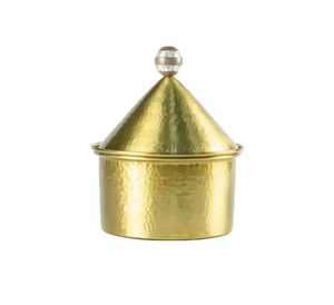 Casserole isotherme en métal vert martelé avec couvercle doré, poignées latérales, vaisselle - Product Image 2