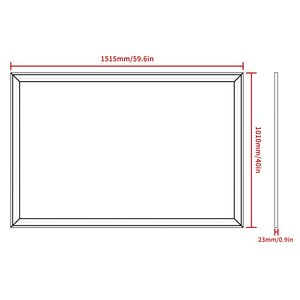 Specchio Moderno Rettangolare 152x102 cm con Cornice Nera, Grande Specchio Decorativo da Parete per Bagno, Soggiorno e Camera da Letto - Product Image 5