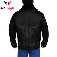 Veste bomber en cuir marron pour homme, style aviateur, doublure en fourrure véritable, style vintage, fabrication OEM personnalisée.