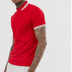 Chemise à manches courtes pour homme, couleur unie, décontractée, tricotée en piqué, spandex/polyester, brodée, lavable en machine - Product Image 1
