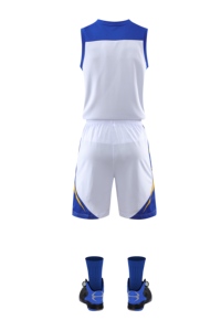 ชุดเสื้อบาสเก็ตบอลแบบกำหนดเองสำหรับผู้ชาย ชุดยูนิฟอร์มโพลีเอสเตอร์ระบายอากาศได้ดี เสื้อและกางเกงขาสั้นสำหรับทีมเยาวชน รุ่น CPE-TQ-900 - Product Image 6