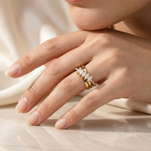 Bague de mariage classique pour femme en or jaune 18 carats avec diamant de laboratoire taille marquise certifié IGI, bijou à porter au quotidien, 6 grammes - Product Image 3
