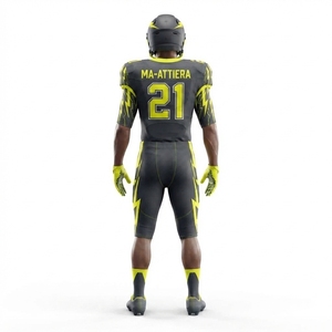 Custom Black Lime American Football Uniform <b>Padded</b> Jersey <b>Pants</b> Set Team Sports Apparel - Product Image 4