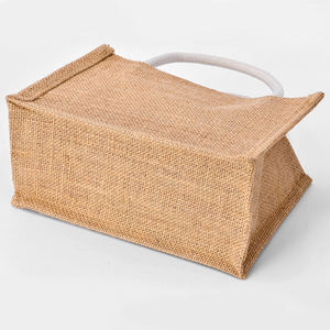 Sac de courses en jute durable et réutilisable avec des poignées en sangle de coton doux - Product Image 5