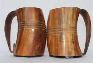 Jarra Vikinga para Beber con Diseño Grabado, Hecha a Mano con Cuerno de Búfalo Ecológico de Alta Calidad - Product Image 5