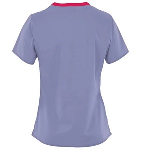 New Arrival Unisex <b>Scrub</b> Top Short Sleeve V-Neck Pockets Hospital Uniform Woven 94% Polyester 6% Spandex Needle Detection - Product Image 4